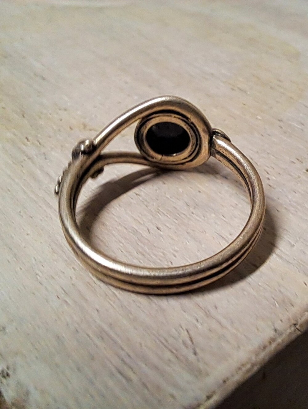 Vintage Mid-Century Modernist Sterling Silver Statement Ring Size 5 - Picture 6 of 8